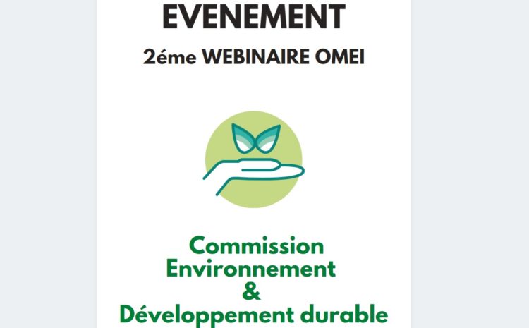  EVENEMENT (J-7) : Mardi 27 juillet 2021 à 15 h (heure française) 2éme webinaire de la commission Environnement et Développement durable . Thématique : Les énergies renouvelables